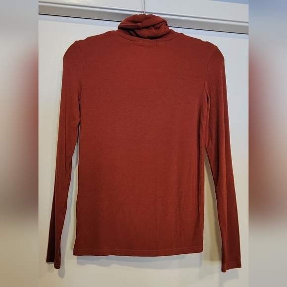 Molly Bracken Lili Sidonio rust colored ribbed turtleneck 95% viscose Size XS - Picture 3 of 4